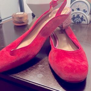 French Sole suede pink pumps 7